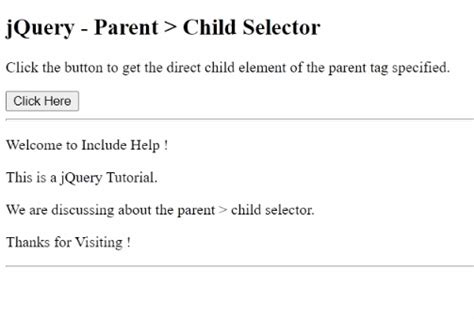 jquery this child|jQuery Child (“parent > child”) Selector .